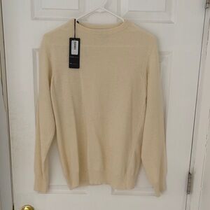 NWT Merino wool and rabbit fur sweater pale cream/yellow